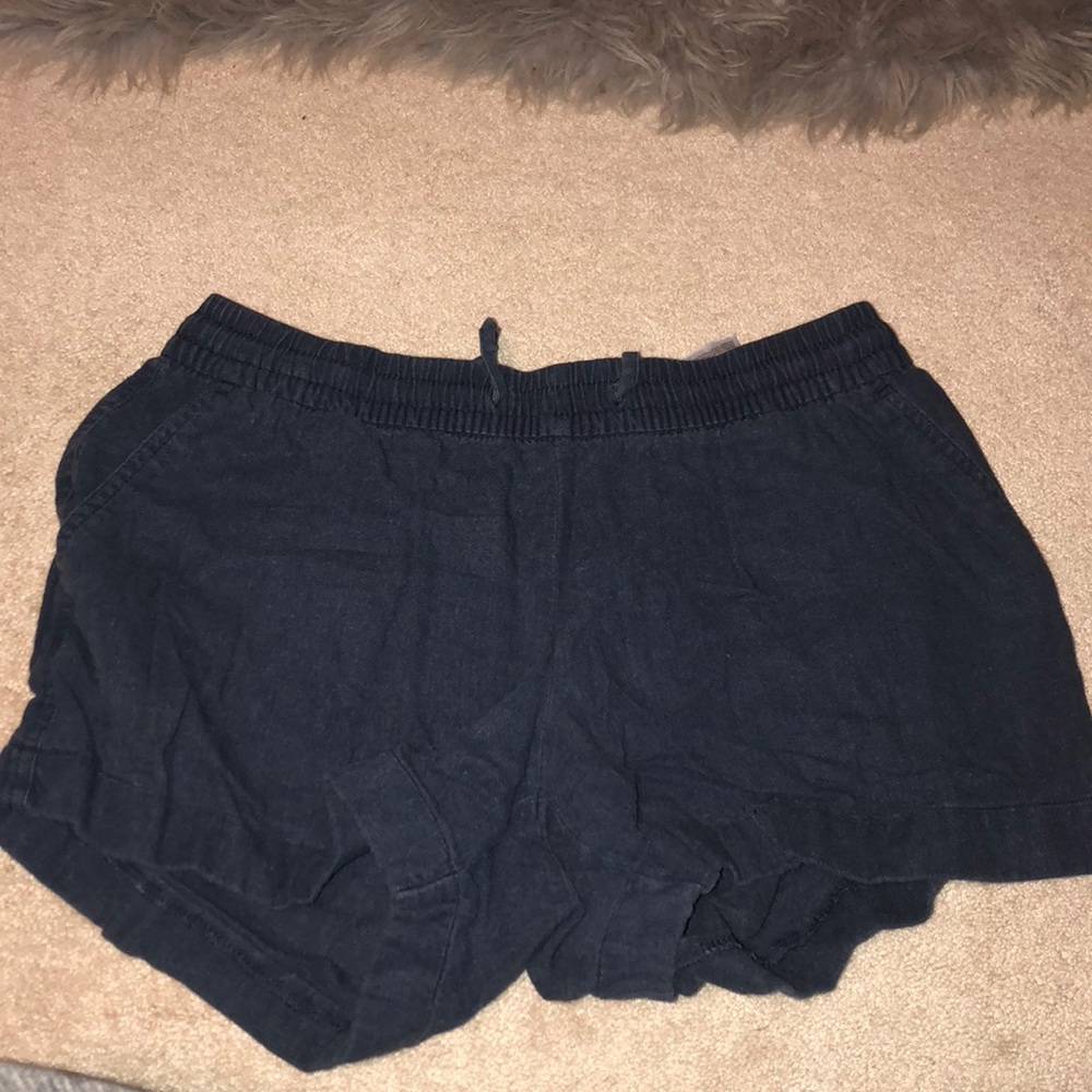 navy linen shorts